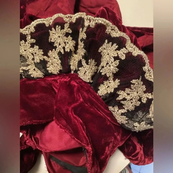 Vintage MICHAEL MAIELLA PAT RICHARDS SAKS Red Velvet S/s Dress Sz XS? - Picture 4 of 8